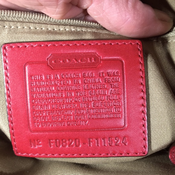 Red Leather Coach Purse - Picture 3 of 8